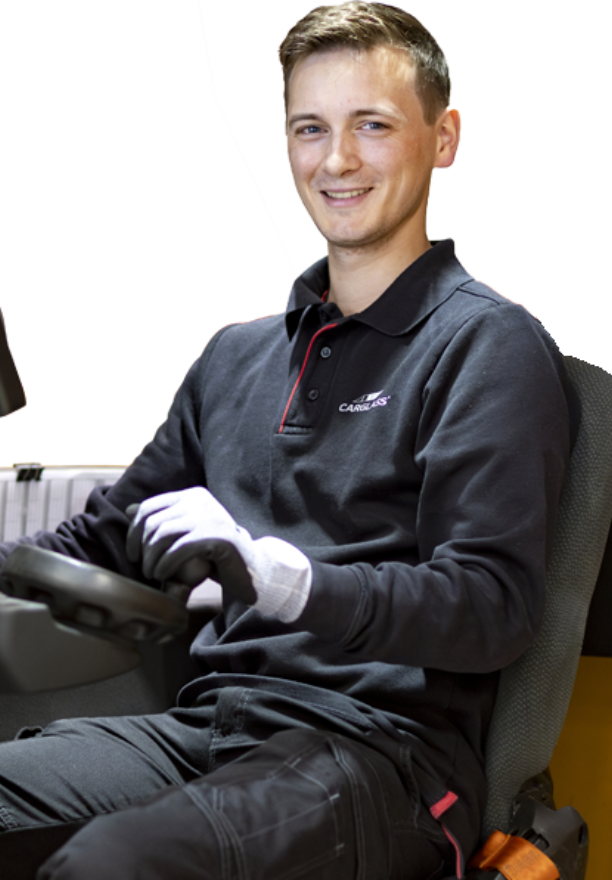 Man op heftruck - Ingezoomd